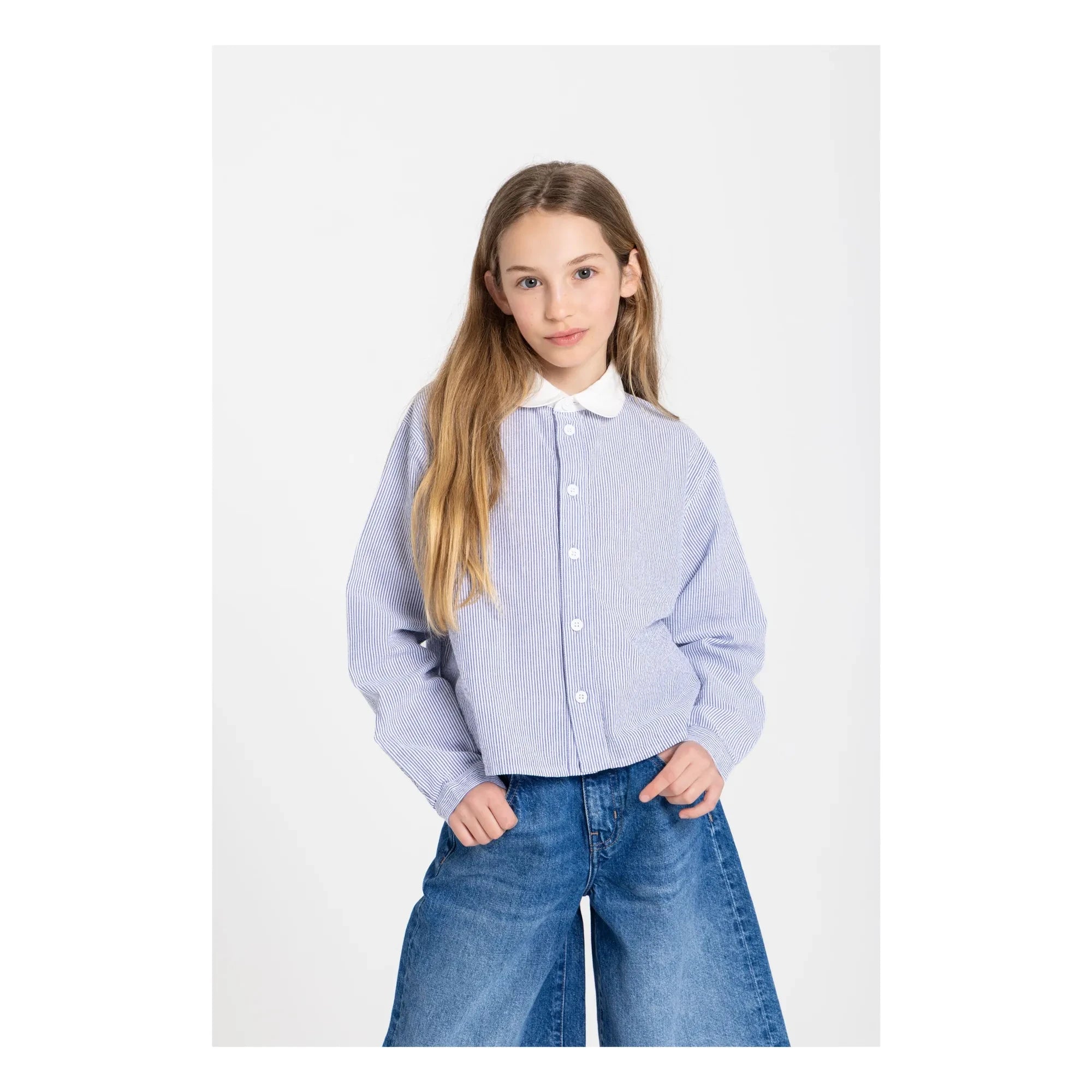 Smallable Kid - Clia Striped Shirt | Royal Blue