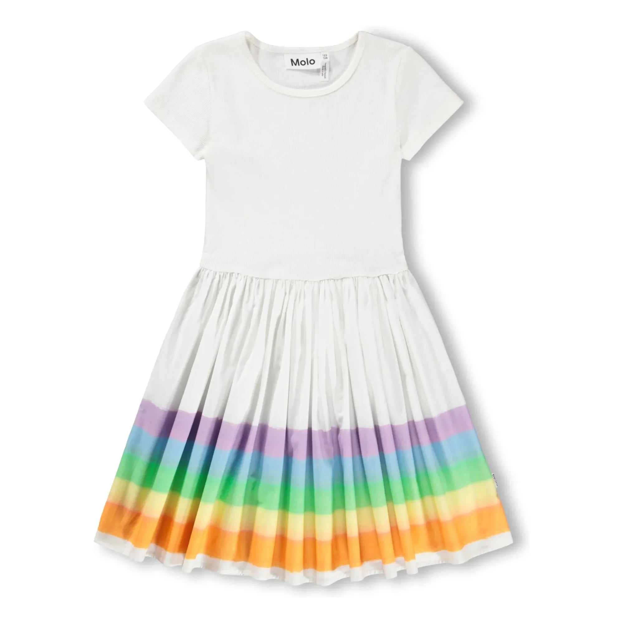 Molo - Cissa Rainbow Organic Cotton Dress | White