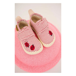 bisgaard - Ladybug Striped Scratching Slippers | Red