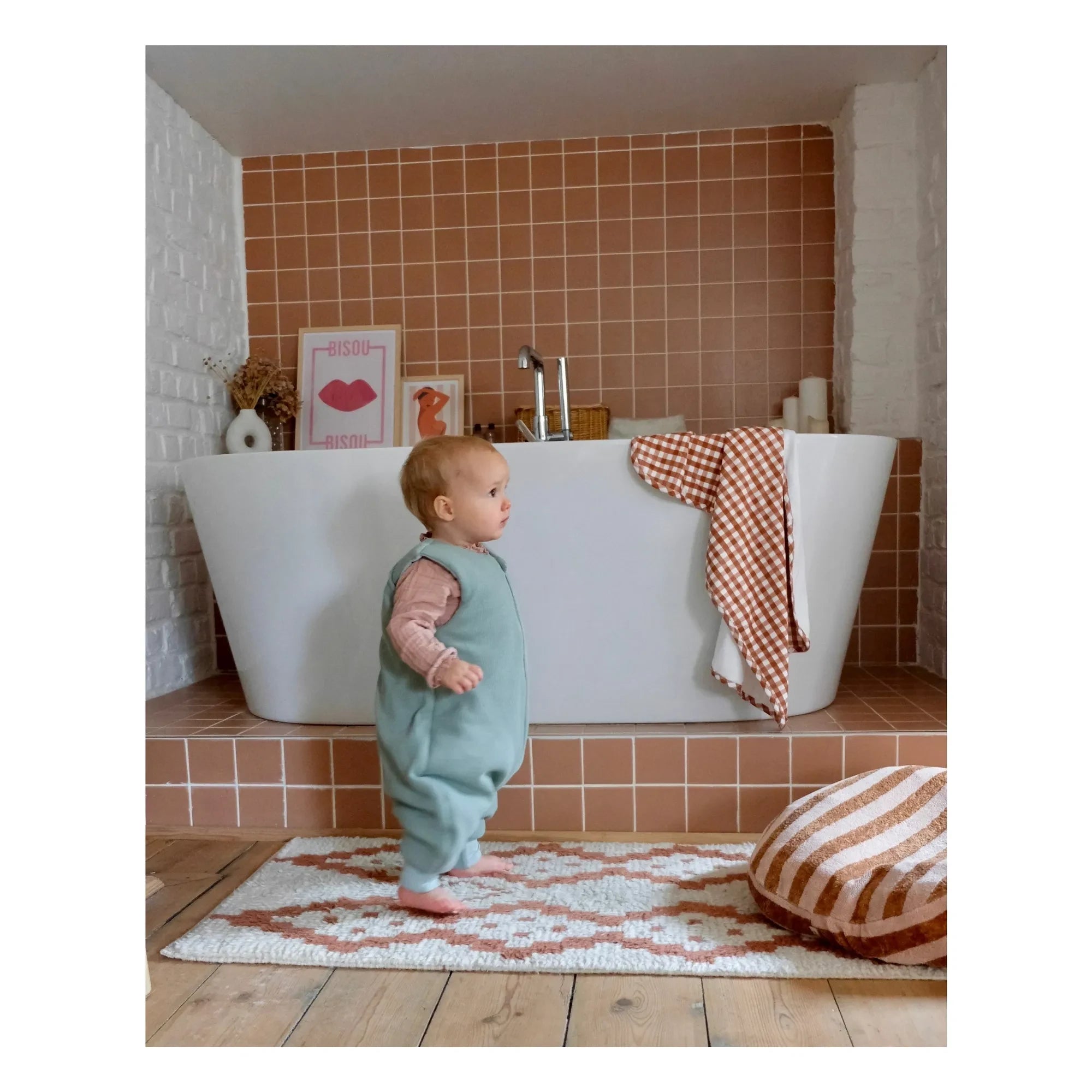 Tante Reine - Organic cotton footed sleeping bag | Sage