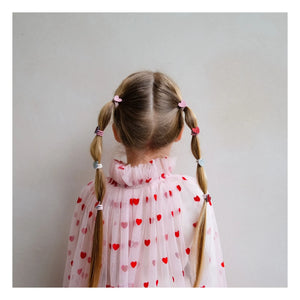 Mimi & Lula - 8-piece Mini Heart Chouchou Set | Pink