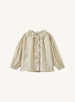 Caramel - Cora Striped Blouse | Taupe Brown