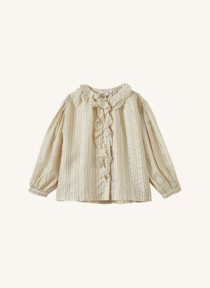 Caramel - Cora Striped Blouse | Taupe Brown