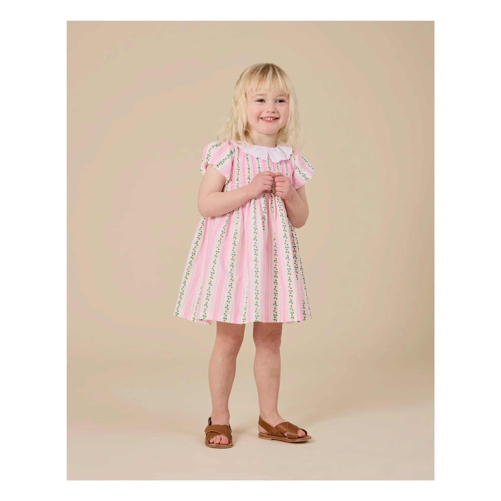 Goldie + Ace - Striped Gathered Dress | Pink