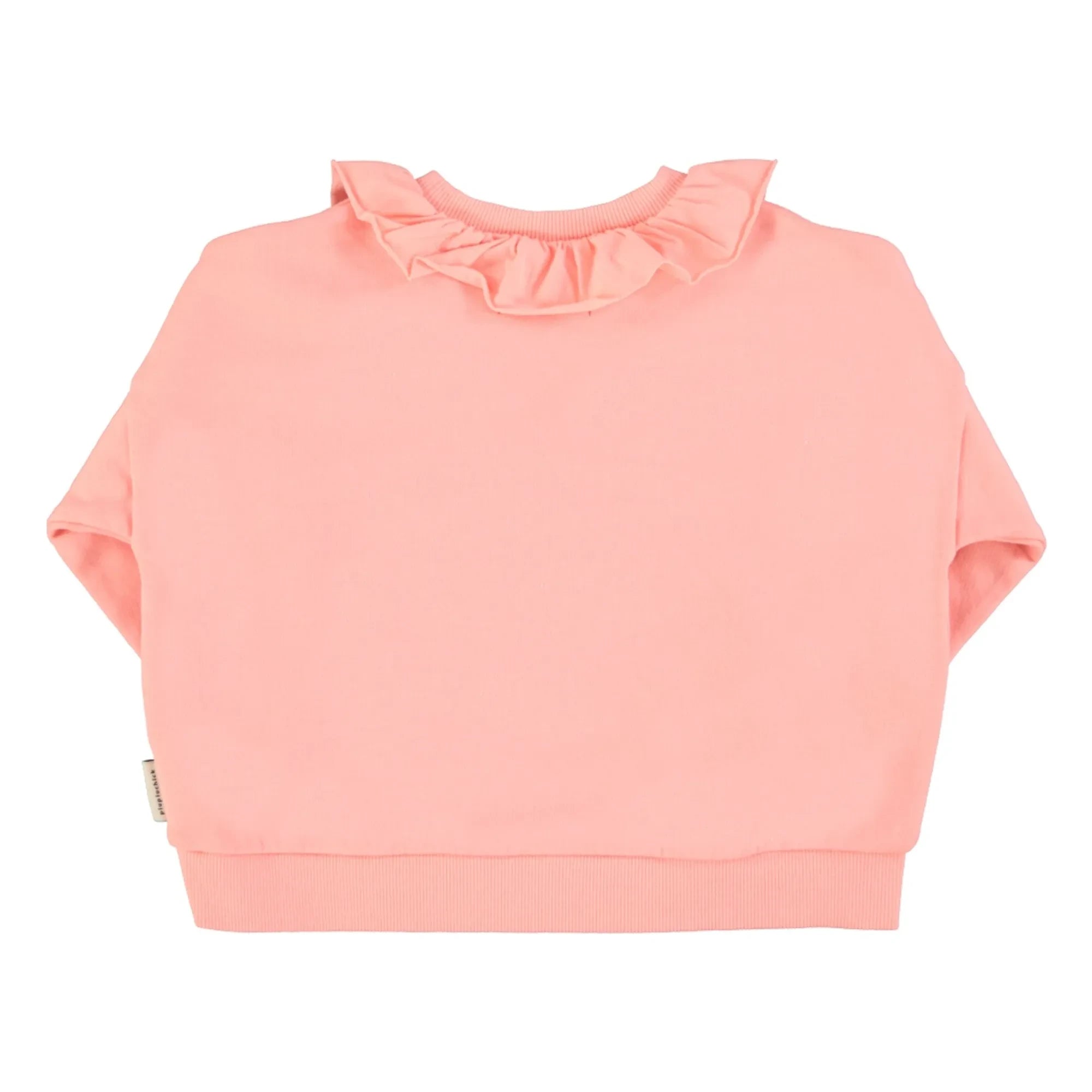 Piupiuchick - Strawberry Organic Cotton Ruffled Sweatshirt | Pink