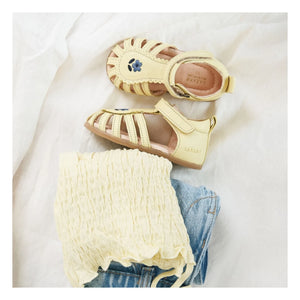 Lazare - Colette Floral Embroidered Sandals | Light yellow