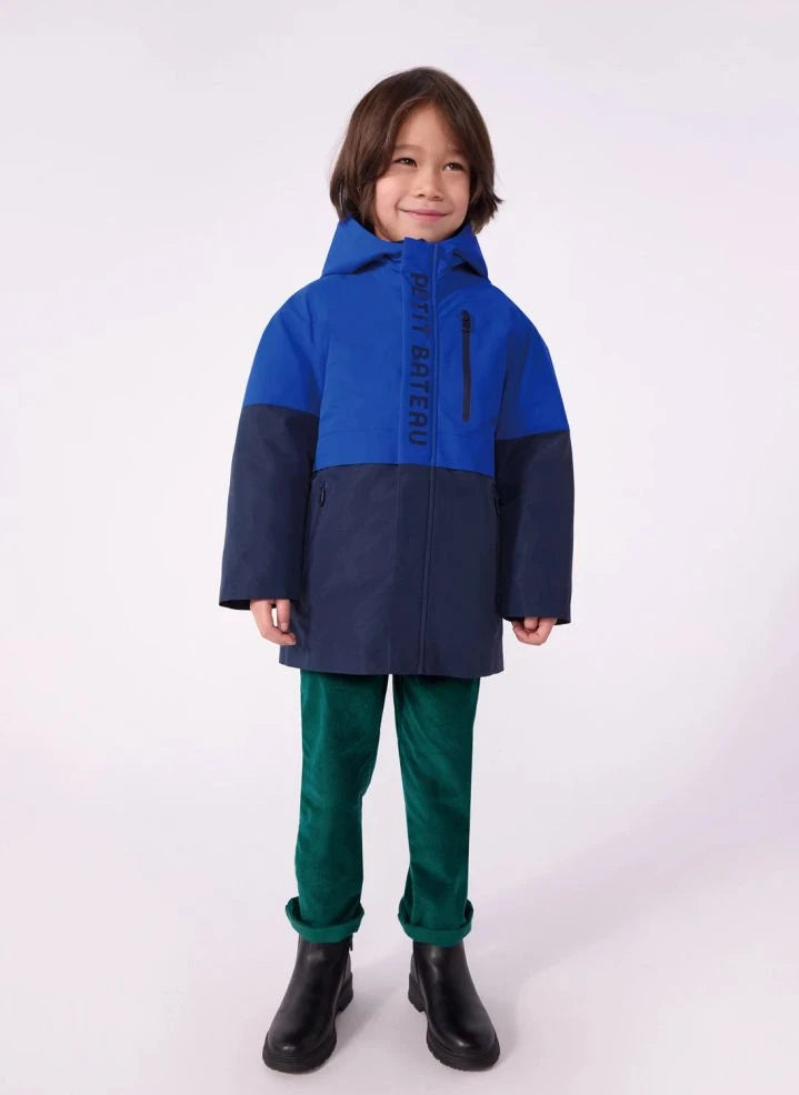 Petit Bateau - Color-block parka | Blue
