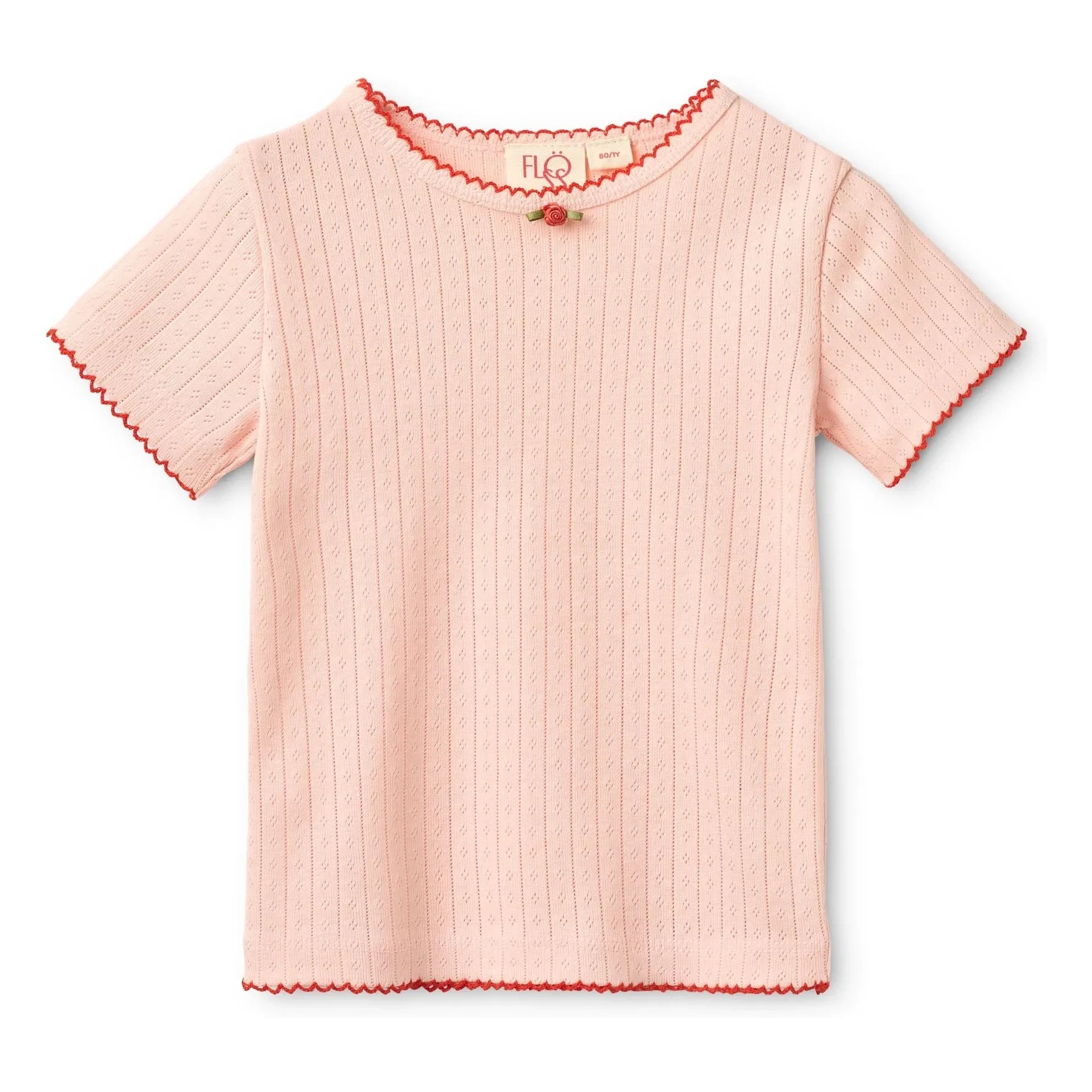 Flöss - Pointelle Liva T-Shirt | Light Pink