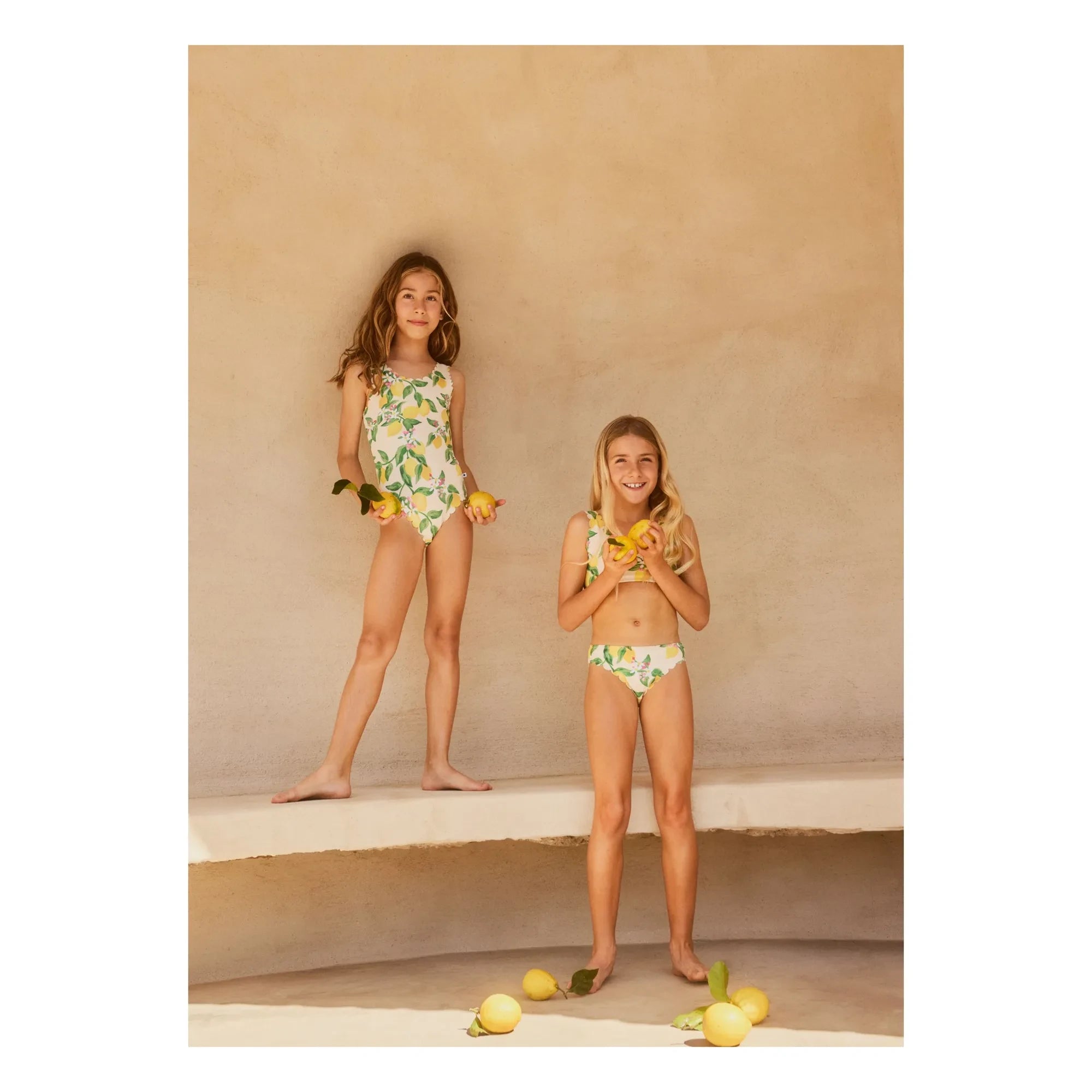 Molo - Noelle Lemon Print Swimsuit Made from Recycled Fibers | Pale Yellow