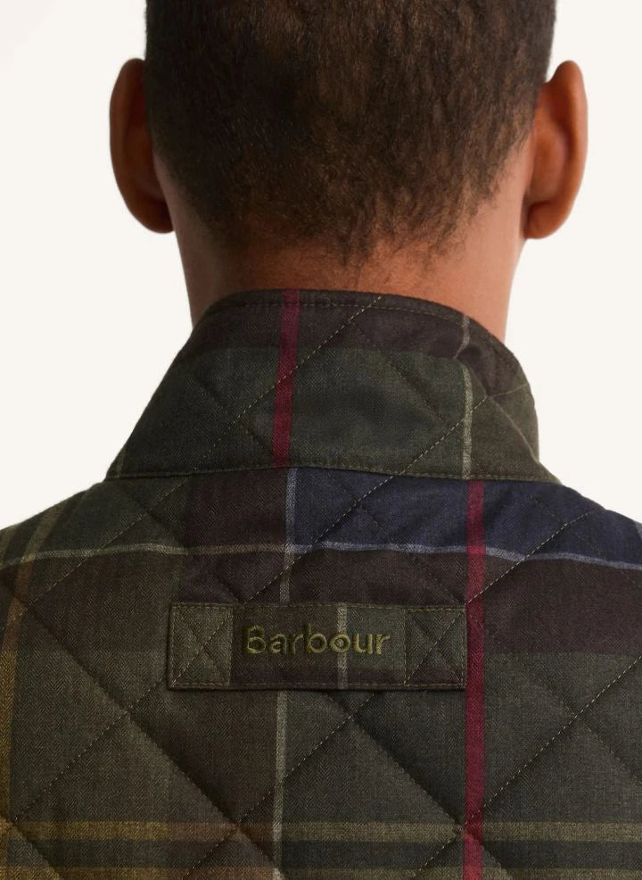 Barbour - Lowerdale Tartan Kapitone Yelek | Koyu yeşil