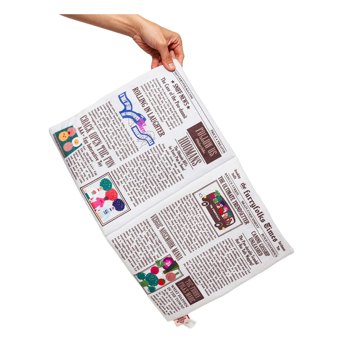 The Furry Folks - Multicolored Newspaper Print Rattle Toy