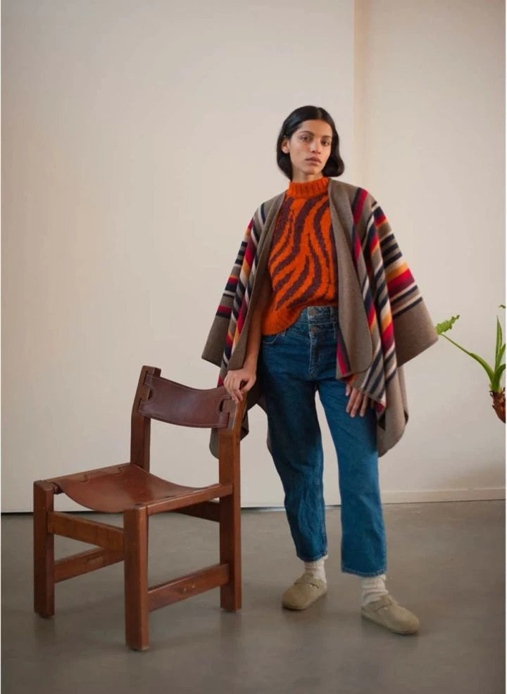 La Méricaine - Apache Recycled Wool Poncho | Earth Brown