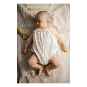1+ in the family - Cinnia Striped Romper | Beige Pink