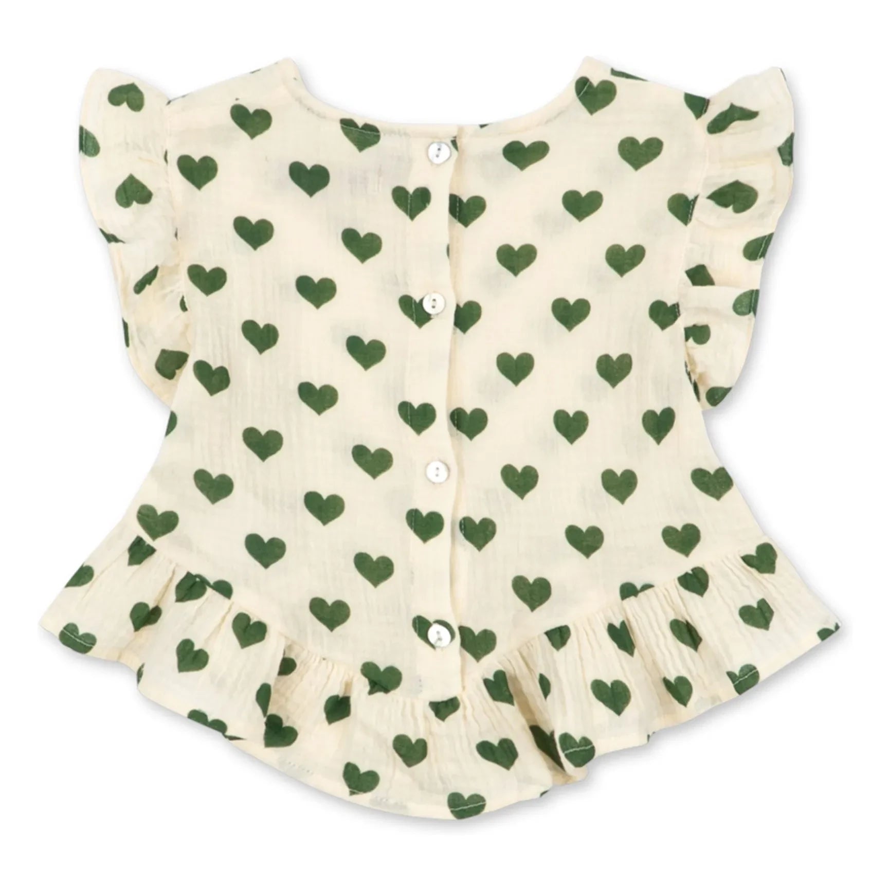 Konges Sløjd - Coco Hearts Organic Cotton Top | Ecru