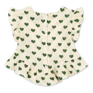 Konges Sløjd - Coco Hearts Organic Cotton Top | Ecru