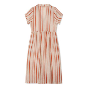 Matona - Striped Linen Midi Shirt Dress | Off White