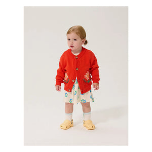 Bobo Choses - Organic Cotton Marguerites Baby Cardigan | Red