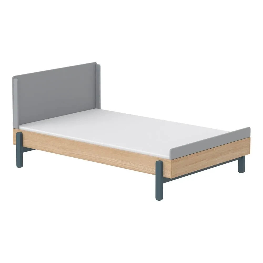 Flexa - Up and Down Headboard Popsicle Oak Bed 120x200cm | Blue