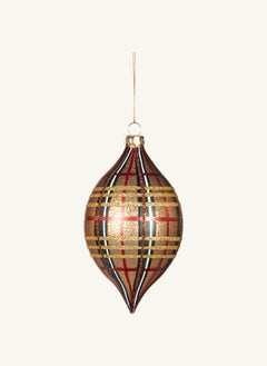 Goodwill - Red Check Christmas Bauble | Gold