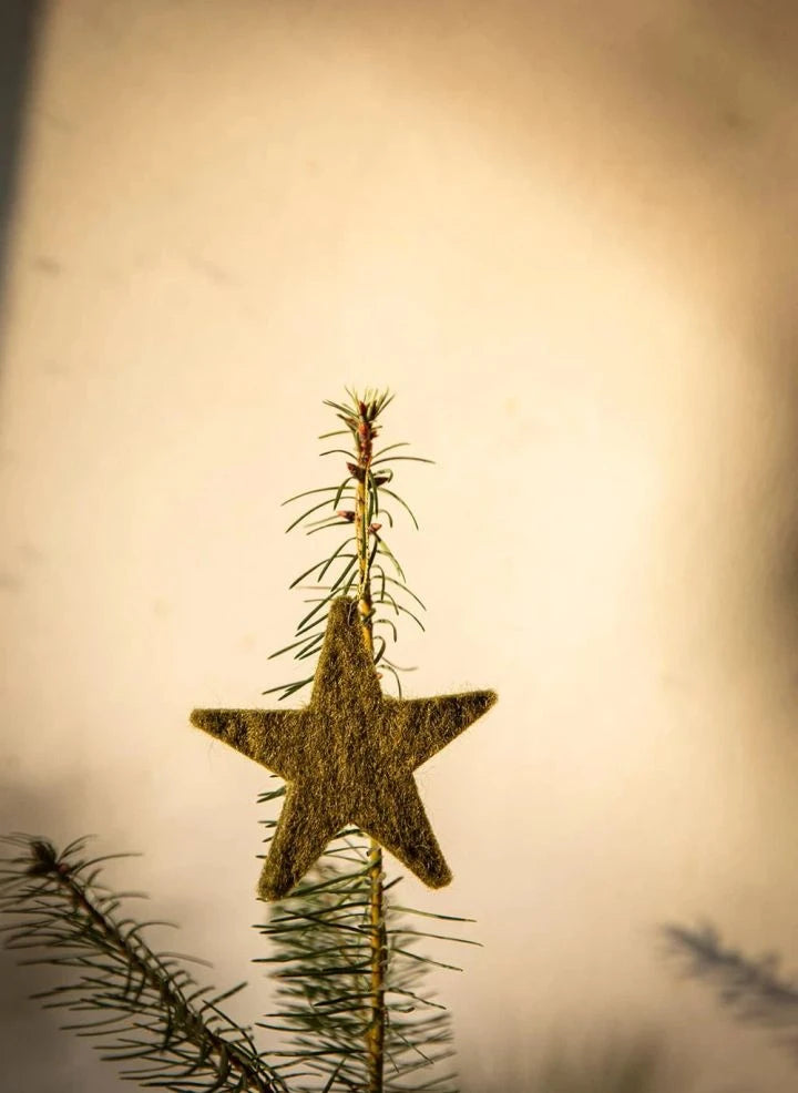 Muskhane - Felt "Shooting Stars" Garland | Moss Green