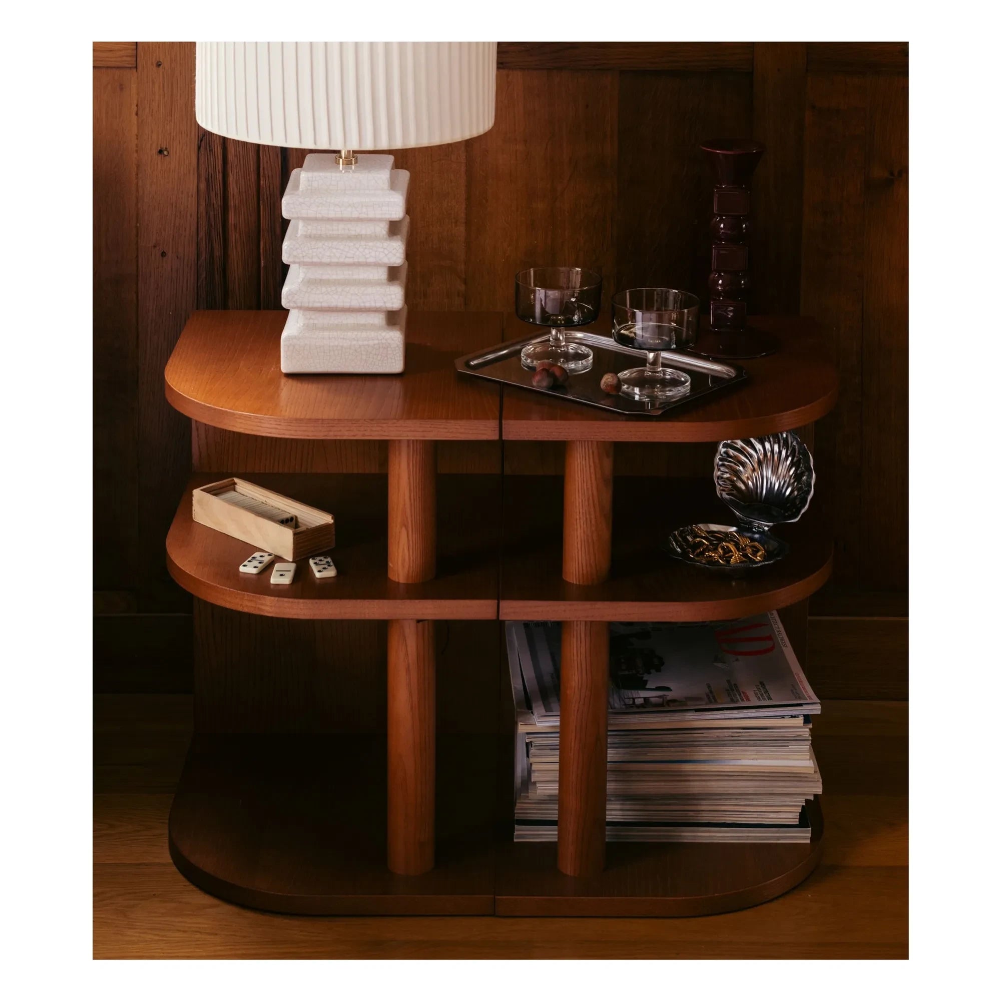 The Socialite Family - Opera side table ash iroko finish - flat version | Iroko