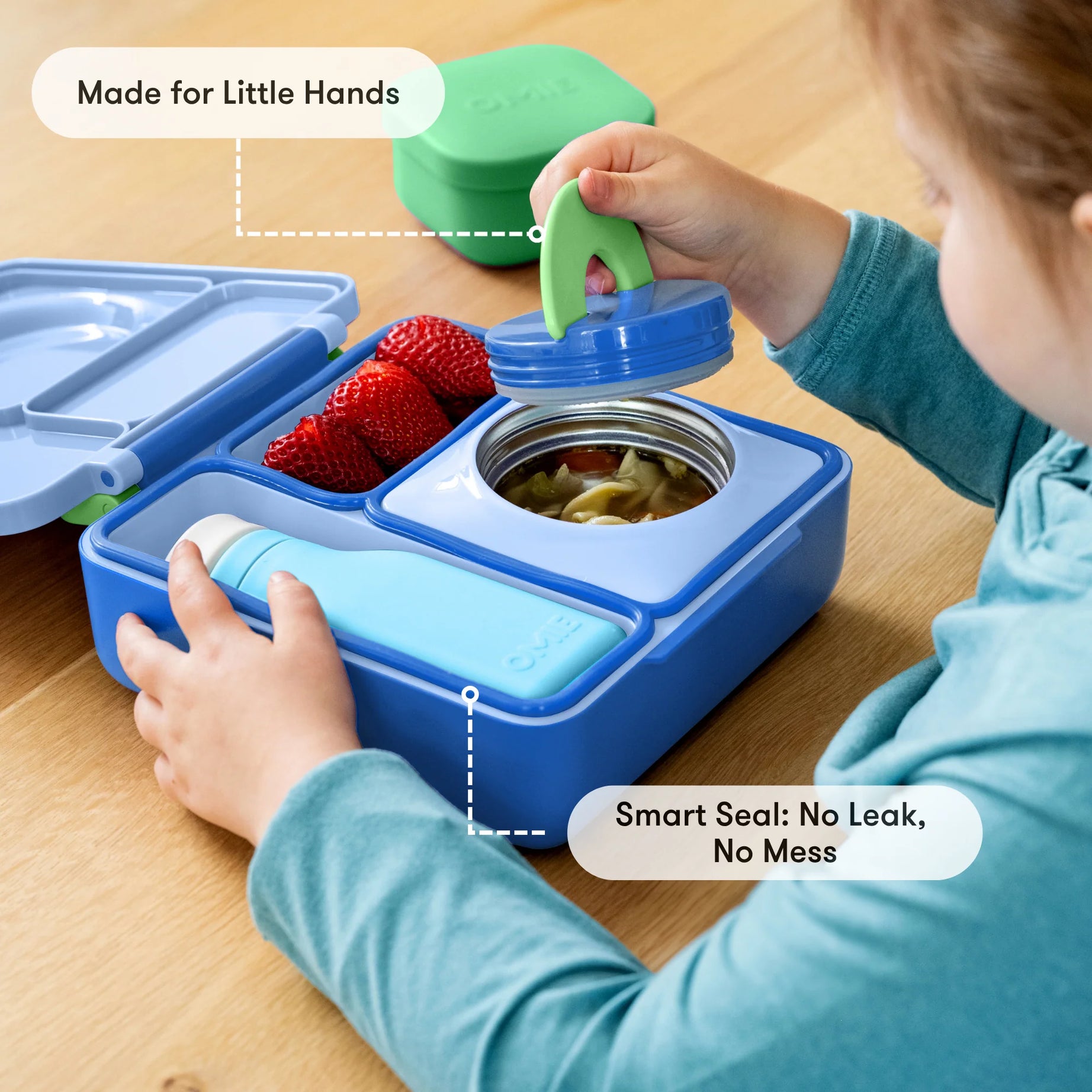 Omiebox - Thermal Insulated Sea Blue Bento Lunch Box