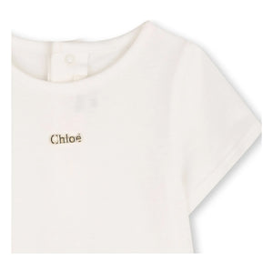 Chloé - Organic Cotton Overall and T-Shirt Set | Peach