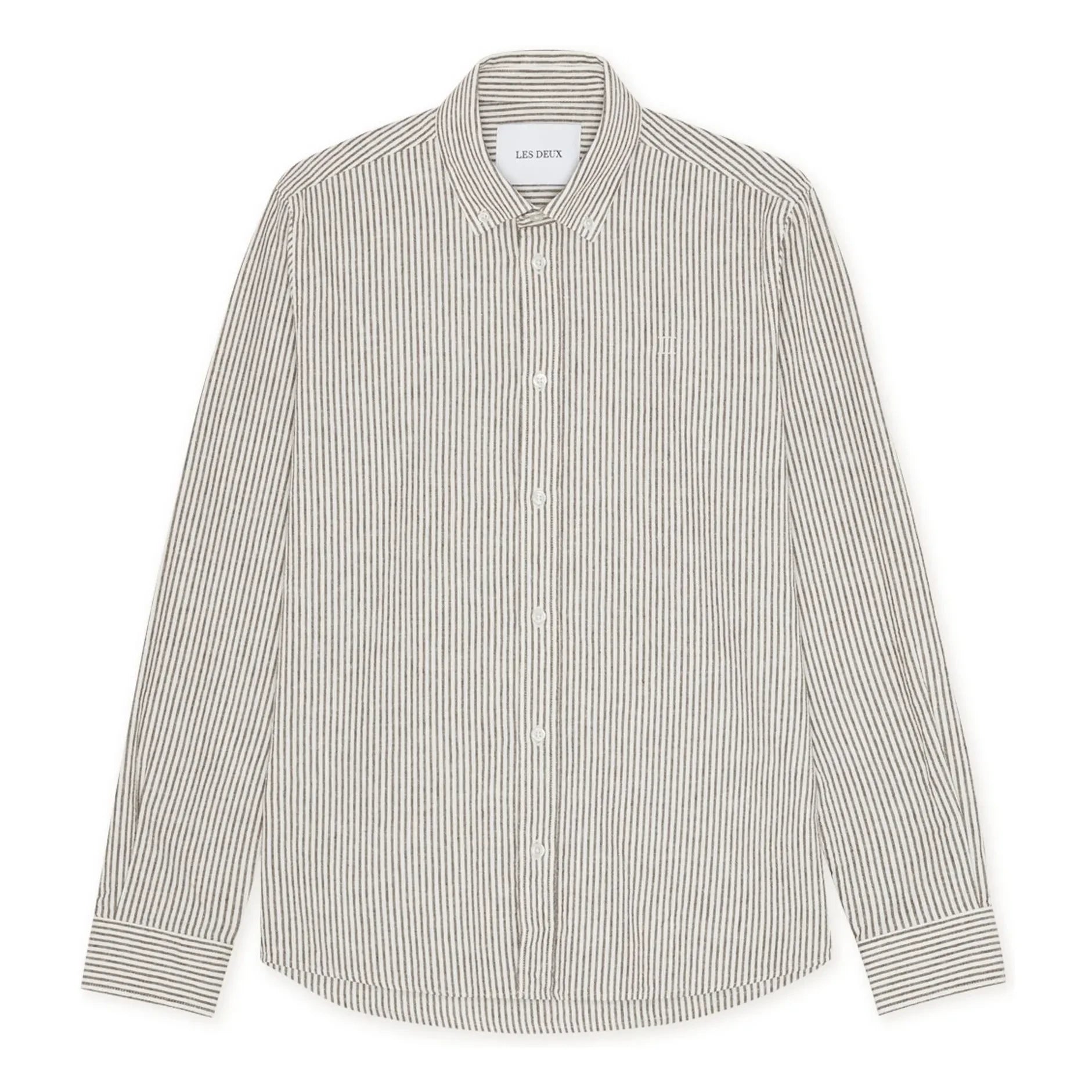 Les Deux - Striped Shirt Konrad Linen | Light Brown