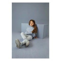 Gray Label - Striped Organic Cotton Leggings | Ice Blue