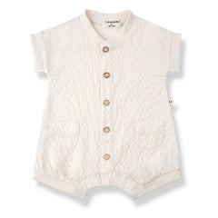 1+ in the family - Filipos Seersucker Romper | Ecru