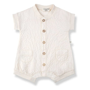 1+ in the family - Filipos Seersucker Romper | Ecru