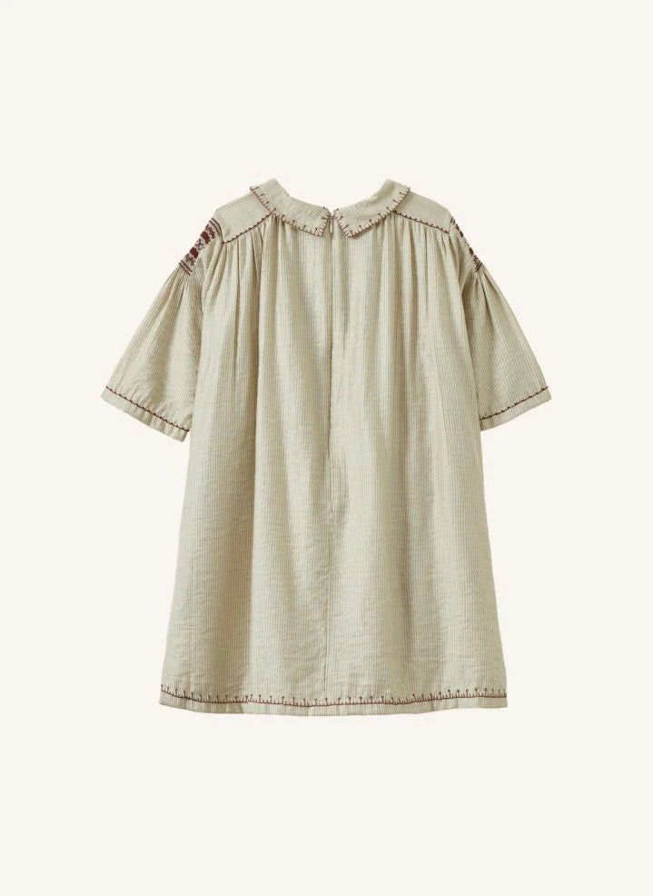 Caramel - Mathilde Striped Dress | Taupe Brown