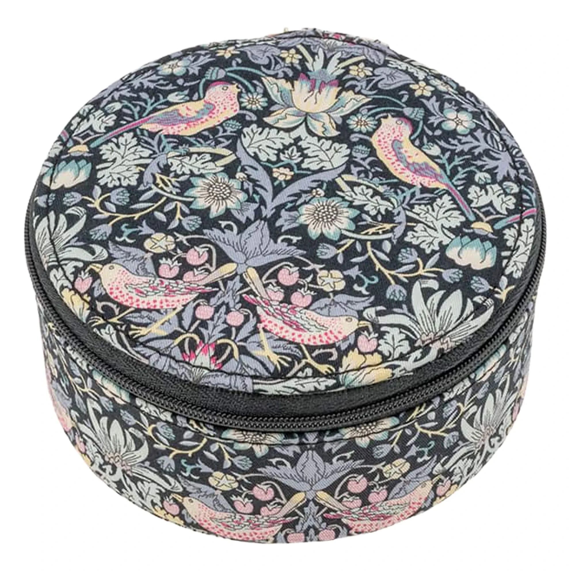 Bon Dep - Round Jewelry Box MW Liberty Strawberry Thief | Black
