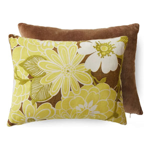 HKliving - Poppy embroidered cushion | Anise green