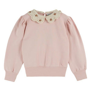 Emile et Ida - Claudine Collar Sweatshirt Organic Cotton | Pink