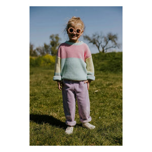 Yuki - Color Block Organic Cotton Sweater | Green Water