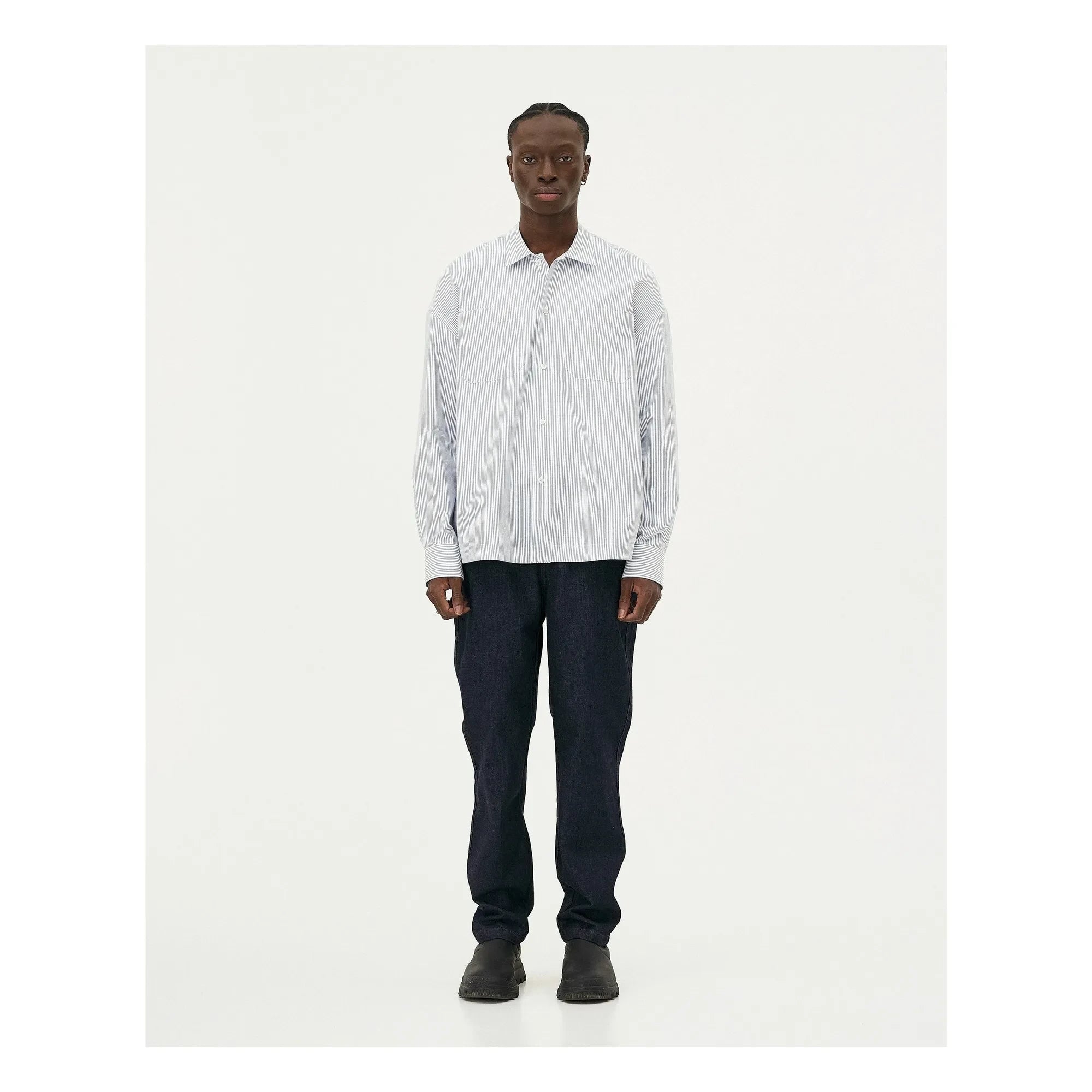Noyoco - Bora Striped Organic Cotton Shirt | Light Blue