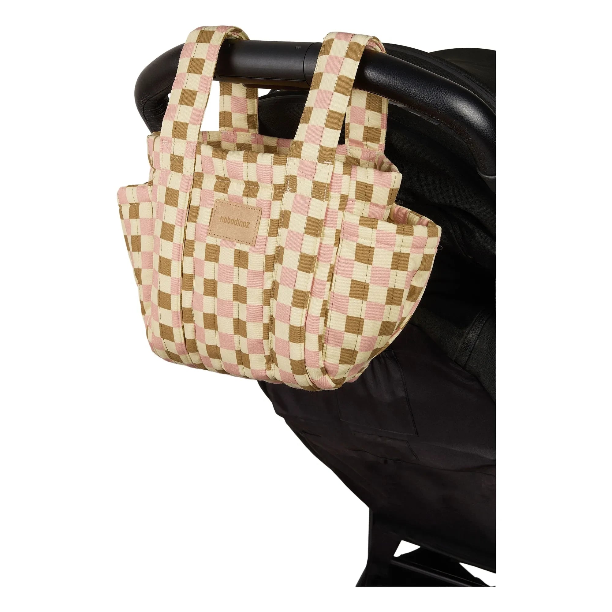 Nobodinoz - Hyde Park Mosaic Baby Stroller Organizer Bag | Pink