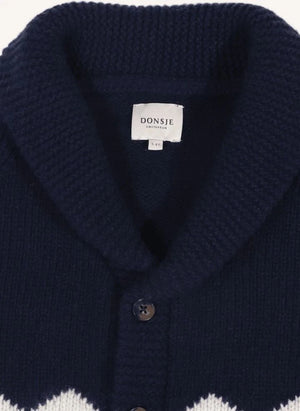 Donsje - Kwinten Polar Bear Merino Yünlü Hırka | Lacivert
