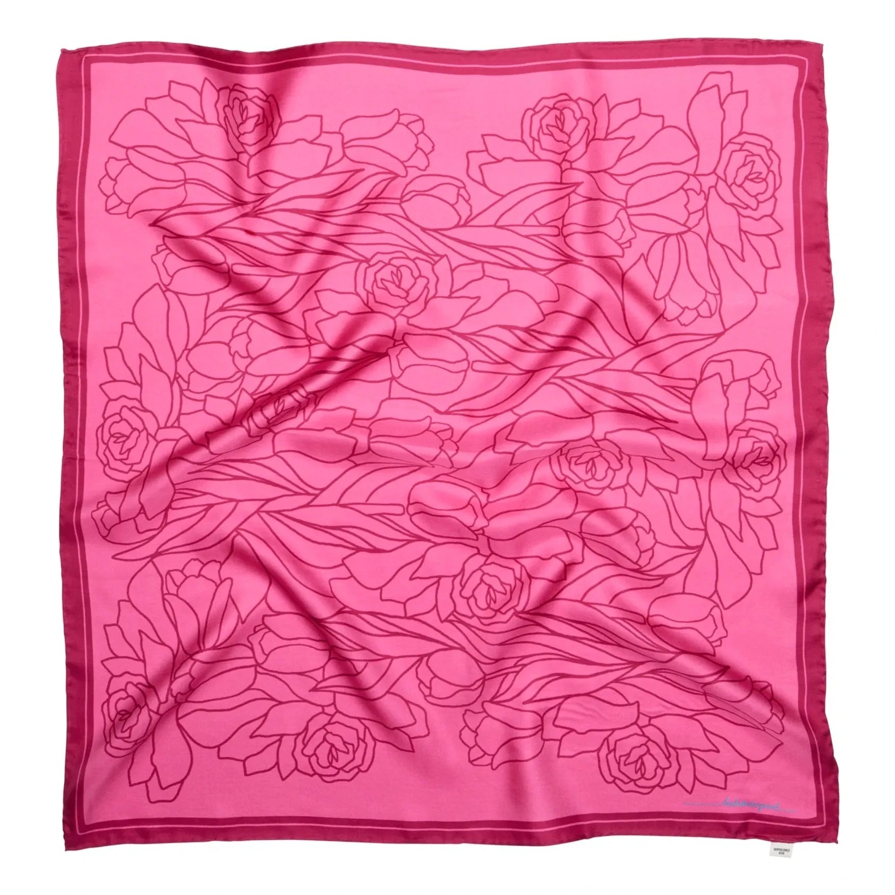 Becksöndergaard - Stencia Lale Silk Scarf | Floresan Pink