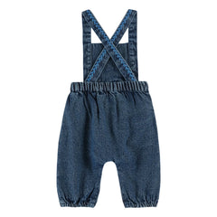 Emile et Ida - Embroidered Jean Overalls | Blue