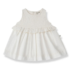 1+ in the family - Cadaques Embroidered Dress | White