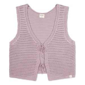 Matona - Sleeveless Knotted Organic Cotton Vest | Lavender