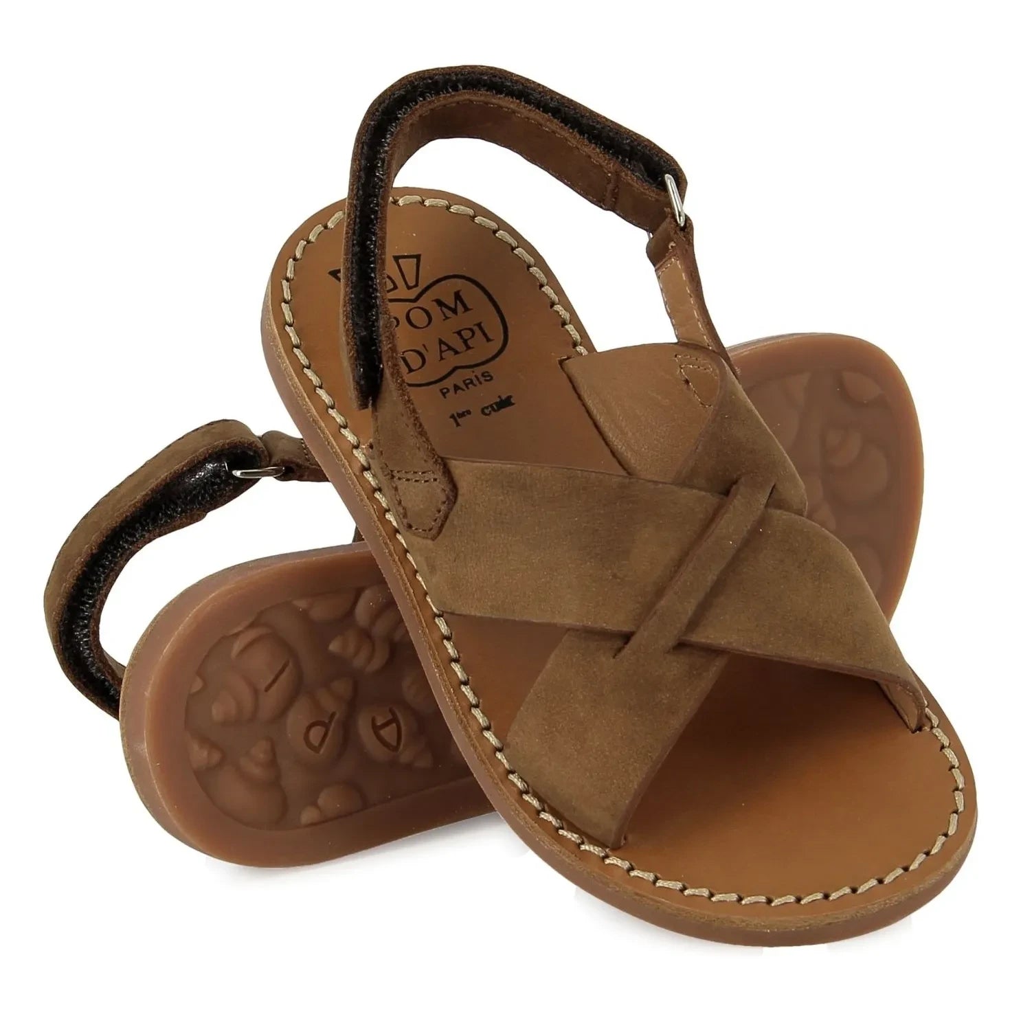 Pom d'Api - Beach-Stitch Cross Sandals | Brown