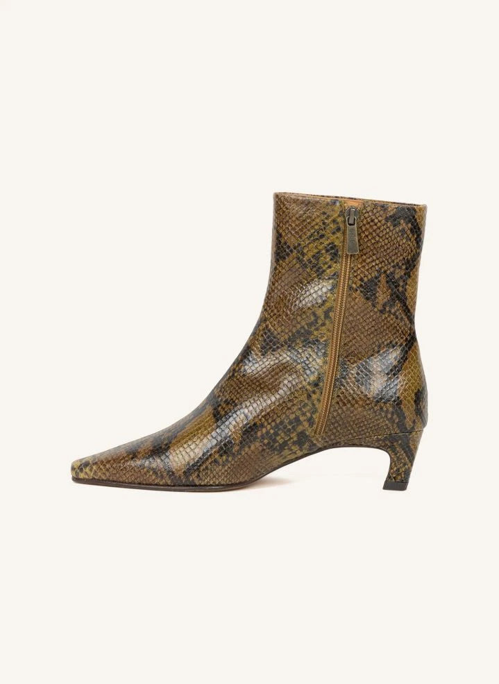 Bobbies - Lauren Python Leather Boots | Khaki