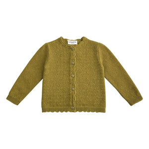 Lililotte - Pointelle Victoire organik pamuk hırka | Olive