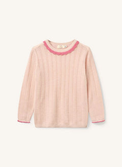 Copenhagen Colors - Merinos Yünü Pointelle Kazak | Pudra Pembe