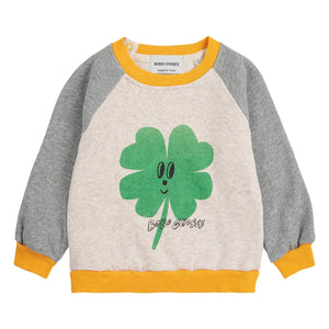 Bobo Choses - Color Block Clover Organic Cotton Sweatshirt | Beige