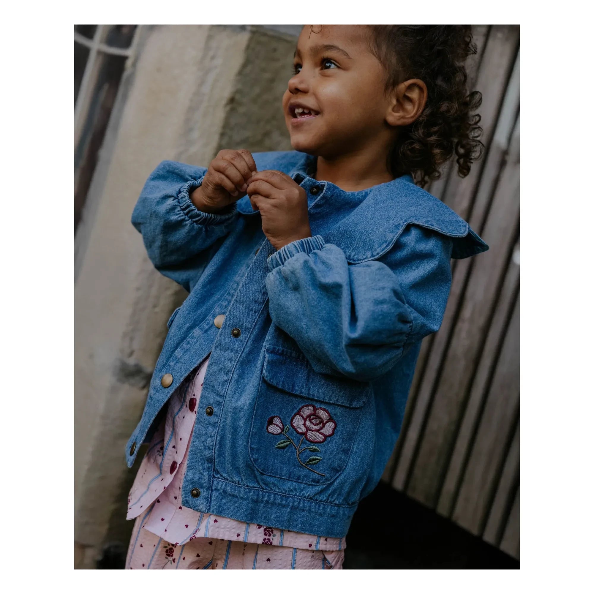 Fliink - Denim Don Flowers Jacket | Light Blue