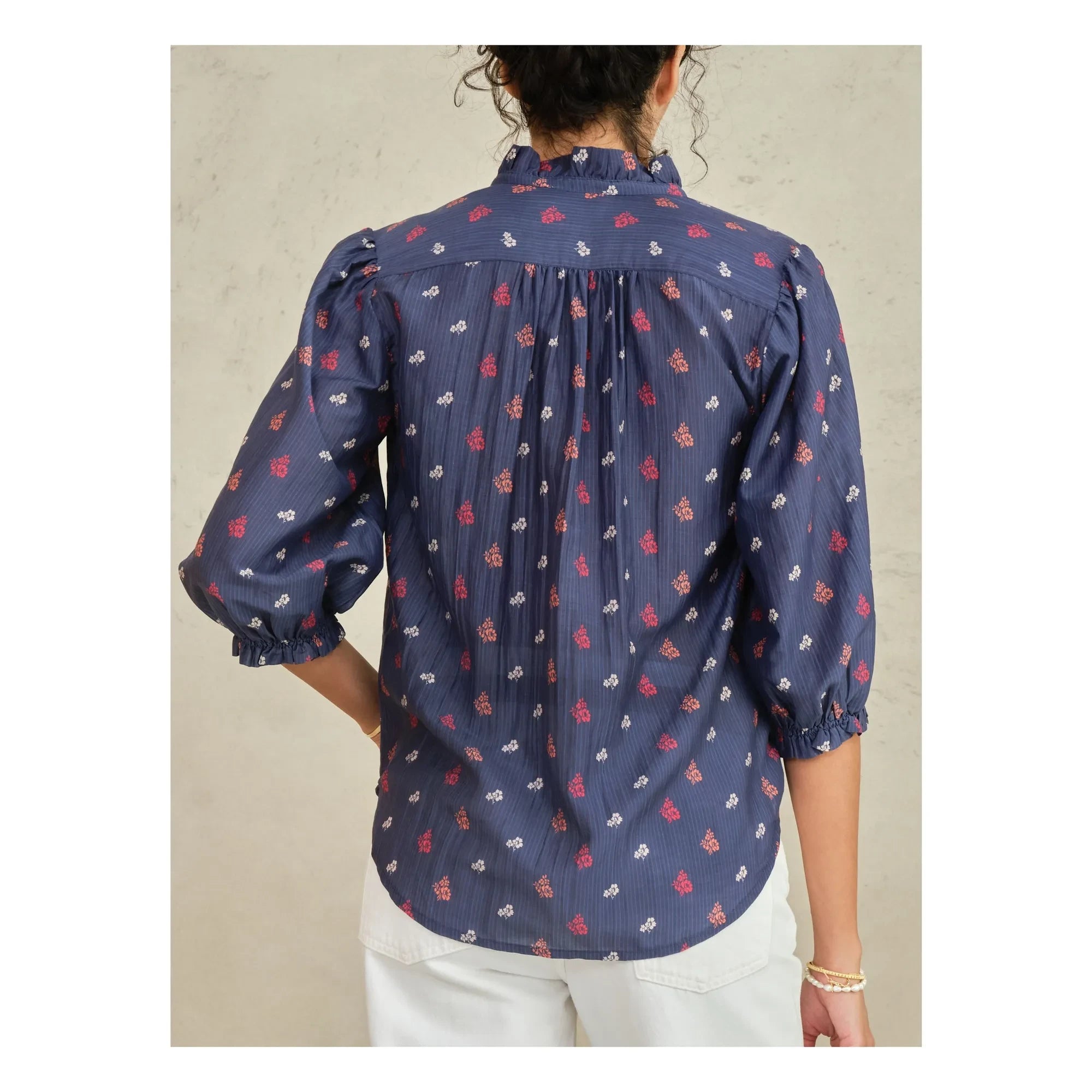 M.A.B.E. - Auden Cotton Blouse | Navy Blue